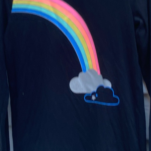 🏷️ Cat & Jack Black Long Sleeve Tee with Sparkly Rainbow Graphic 🌈🦄🌦️ - Picture 8 of 9